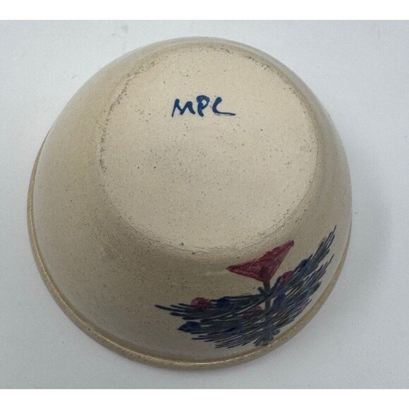 Vintage Handpainted Ceramic Small Bowl Pottery Christmas Tree Holiday Decor - Picture 4 of 4